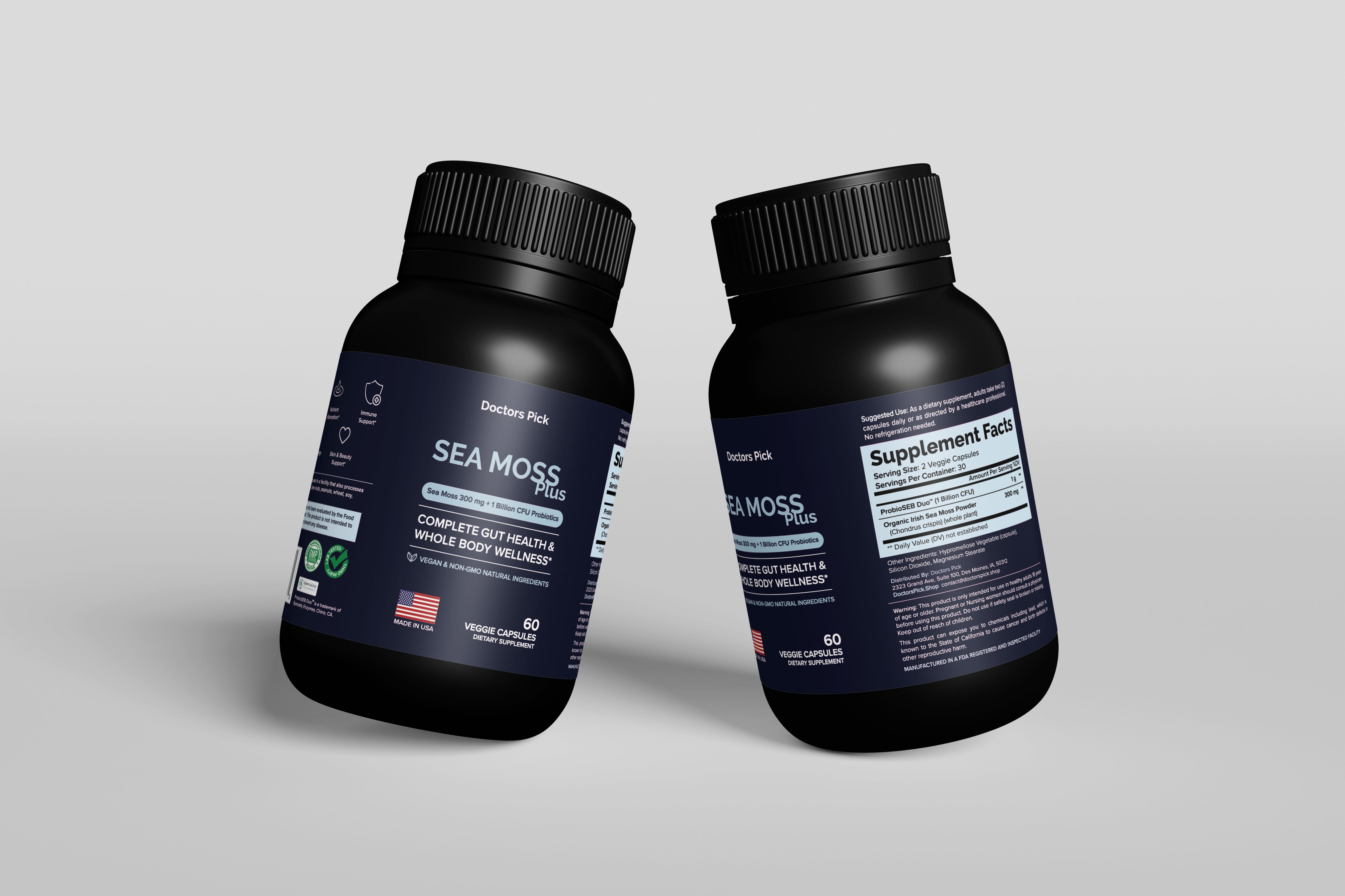 Doctors Pick Sea Moss Plus daily supplement for gut health and immune support. 